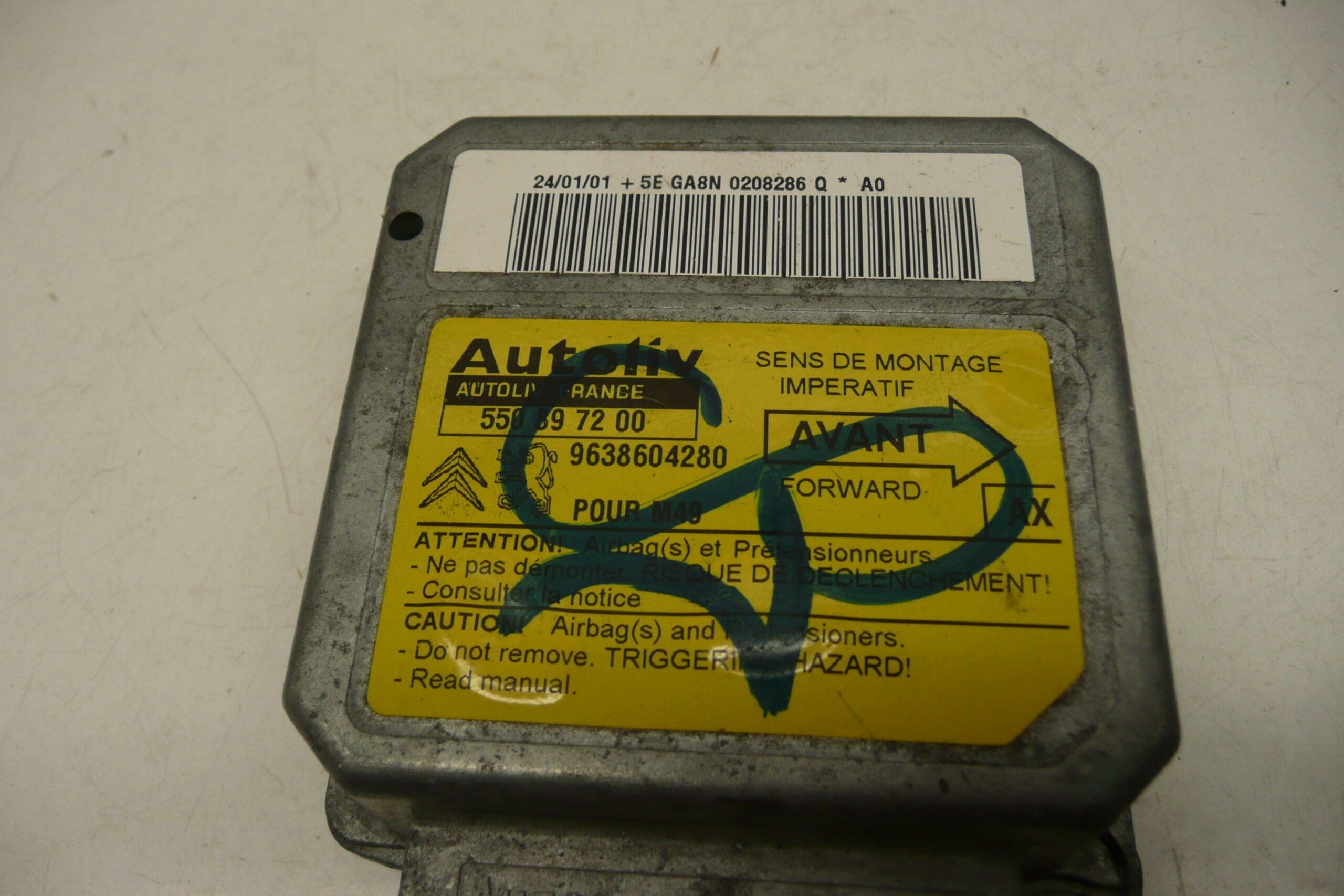 Jednotka airbagov Citroën Berlingo I 9638604280 – Obrázok 2