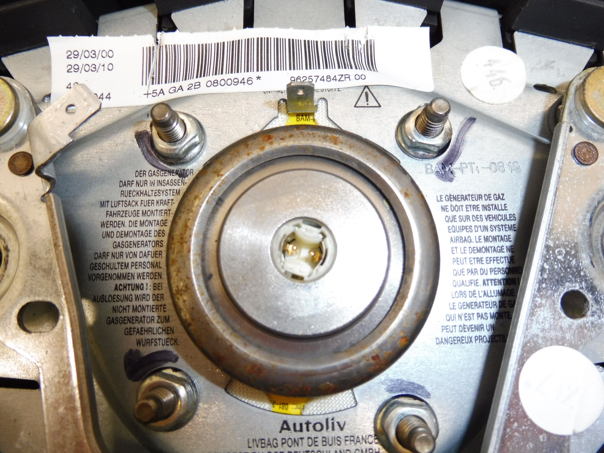 Airbag vodič - volant Peugeot 206 96257484ZR