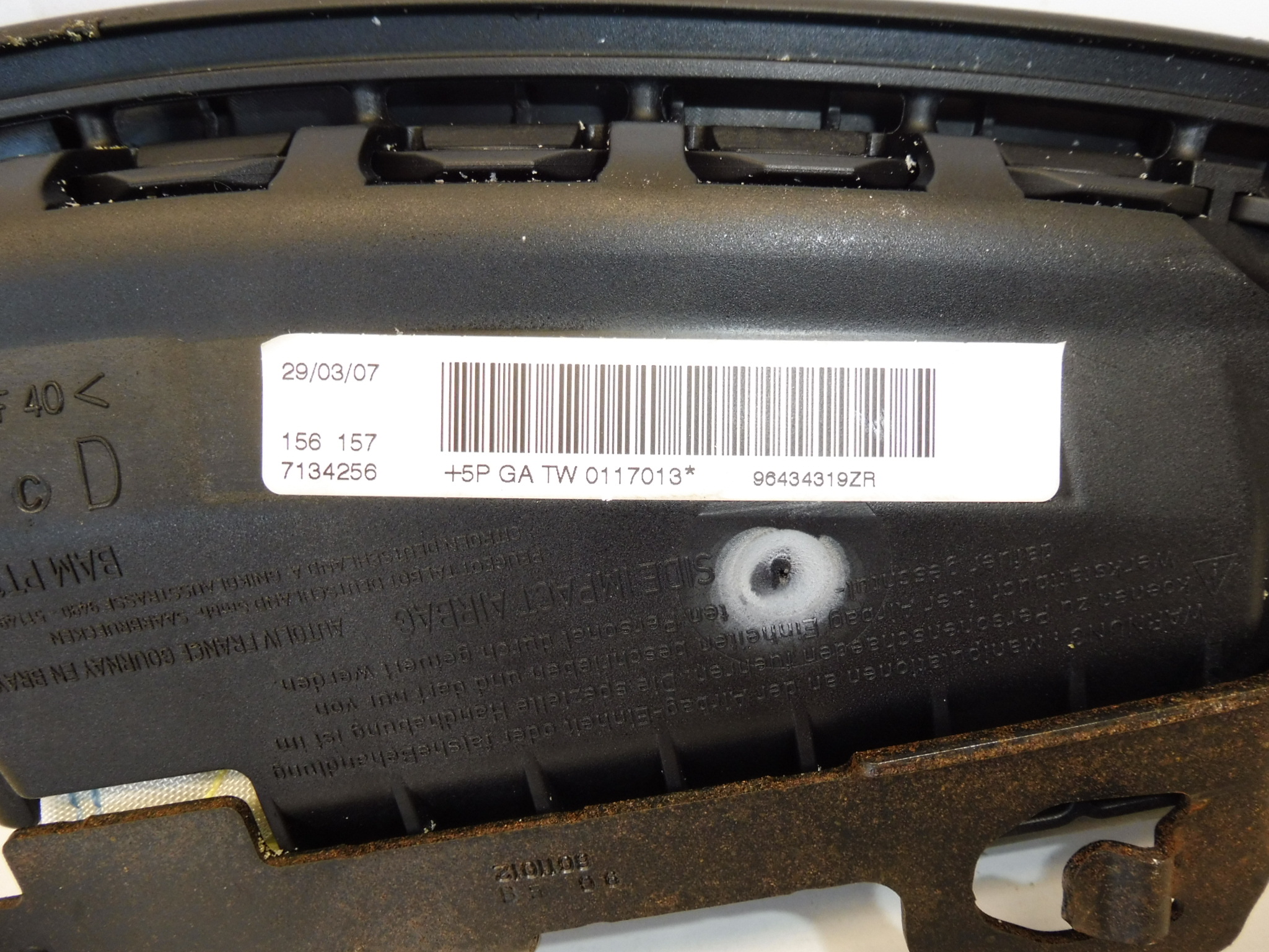 Airbag do sedačky pravý Citroën C3 Pluriel 96434319ZR 8216JZ