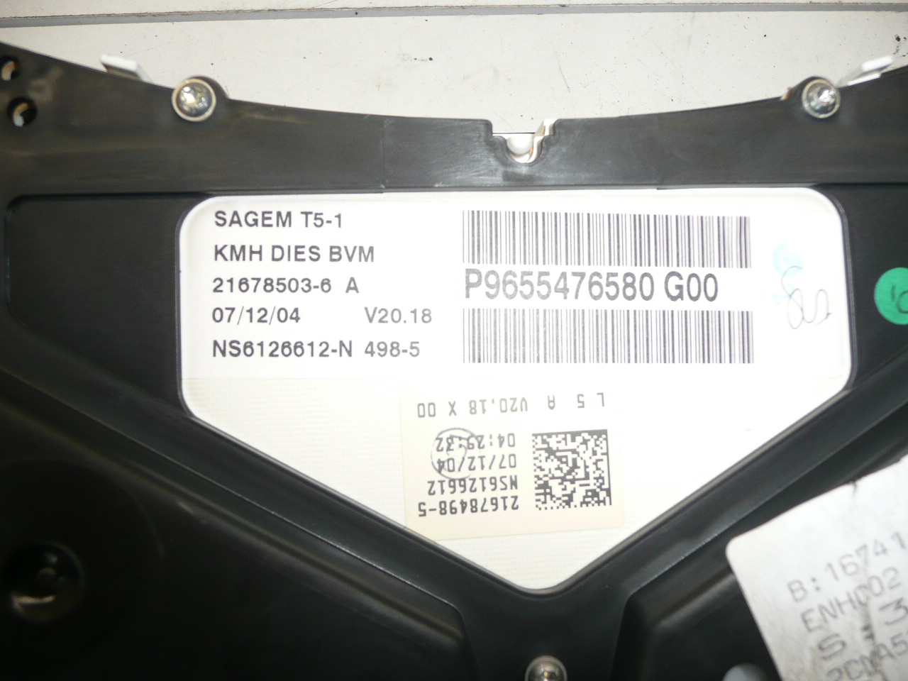 Tachometer Peugeot 307 198tis km 9655476580 G00